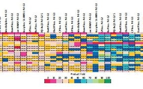 An example heatmap visualization for a cross-coupling reaction optimization.