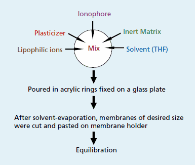 Preparation of an ionselective membrane for potentiometric sensors