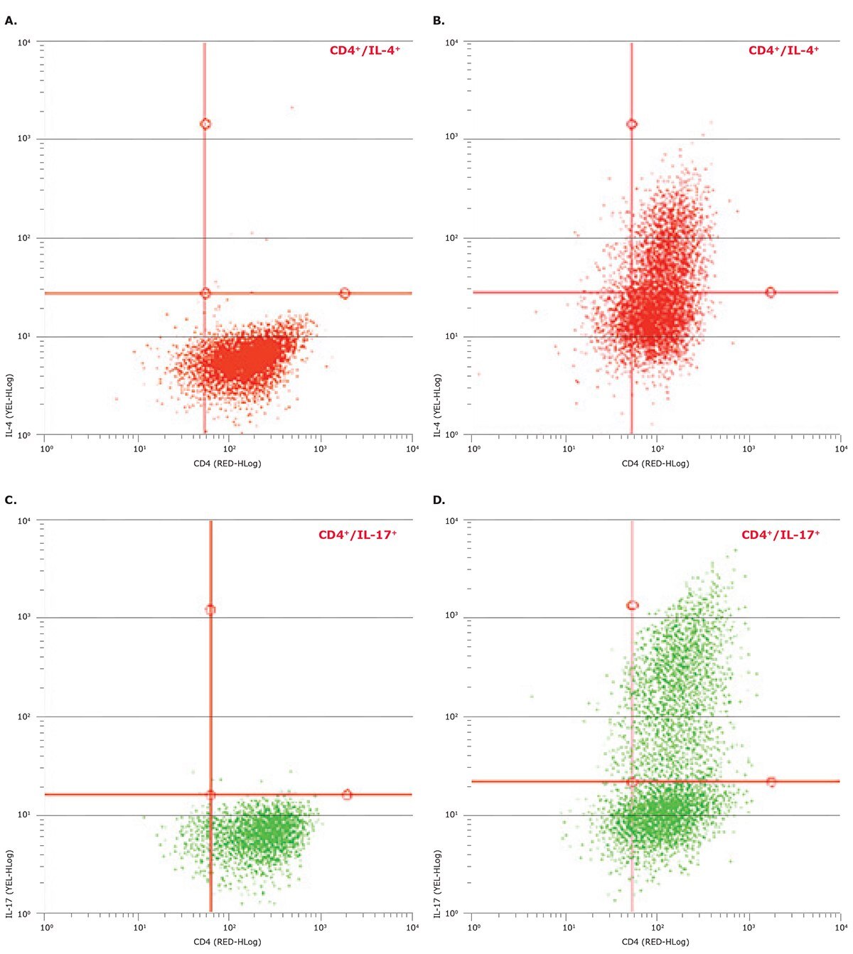 Flow cytometry confirmation of the differentiation of enriched CD4+ T cells to Th2 and Th17 cells