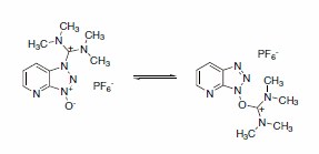 Guanidinium and uronium form of HATU (also called N- and O-form)