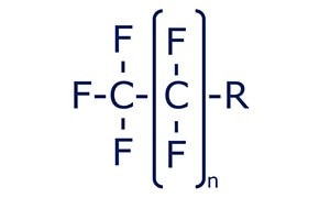 Structural representation of Per- and poly-fluoroalkyl substances (PFAS) compounds