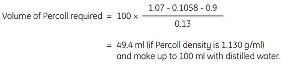 one-step procedure for diluting Percoll