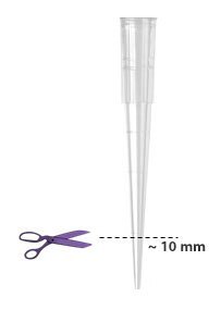 Snip approx. 10 mm from end of pipette