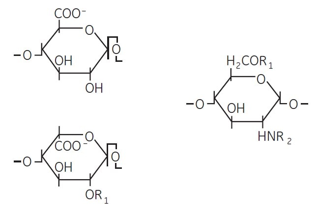 Structure of a heparin polysaccharide consisting of alternating hexuronic acid