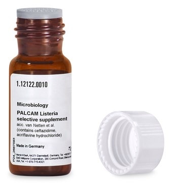 PALCAM Listeria selective supplement for Listeria spp., pkg of 10&#160;vials, for use with PALCAM Listeria Selective Agar Base, for use with L-PALCAM Listeria Selective Enrichment Broth Base