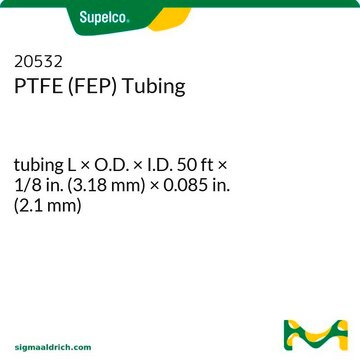 PTFE (FEP) Tubing tubing L × O.D. × I.D. 50&#160;ft × 1/8&#160;in. (3.18&#160;mm) × 0.085&#160;in. (2.1&#160;mm)