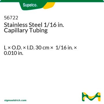 Stainless Steel 1/16 in. Capillary Tubing L × O.D. × I.D. 30&#160;cm × 1/16&#160;in. × 0.010&#160;in.