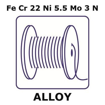 Stainless Steel - Duplex alloy, Fe69.5Cr22Ni5.5Mo3N 10m wire, 0.5mm diameter