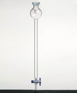 Synthware&#8482; chromatography column with reservoir, fritted disc and PTFE stopcock 100 mL, joint: ST/NS 35/20, I.D. × L 13.4&#160;mm × 305&#160;mm, fritted disc and PTFE stopcock