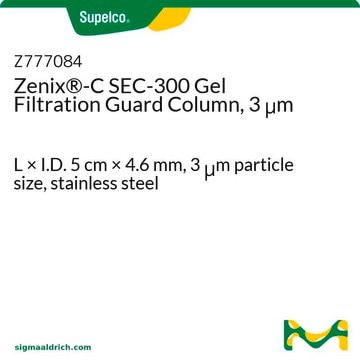 Zenix&#174;-C SEC-300 Gel Filtration Guard Column, 3 &#956;m L × I.D. 5&#160;cm × 4.6&#160;mm, 3&#160;&#956;m particle size, stainless steel