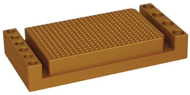 Aluminum heating/cooling block for 384-well plates, 384-wells in centre, 10 on sides (4 x 1.5 mL &amp; 6 x 0.5 mL)