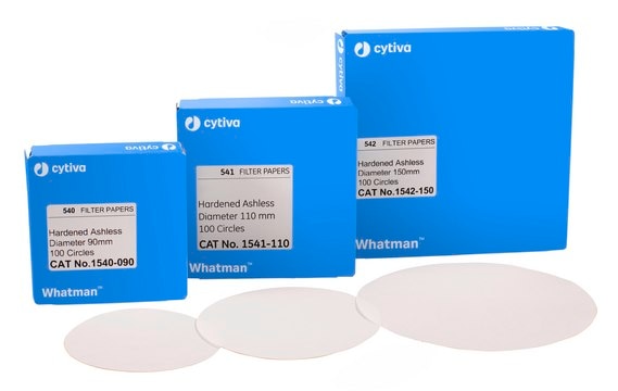 Whatman&#174; quantitative filter paper, hardened ashless, Grade 542 circles, diam. 55&#160;mm, pack of 100