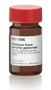 Elastase from porcine pancreas Type III, lyophilized powder, Protein 55-85&#160;%, &#8805;4.0&#160;units/mg protein