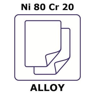 Nickel/Chromium foil, Ni 80%/Cr 20%, thickness 0.10&#160;mm, length 10 m, coil width 25.4&#160;mm