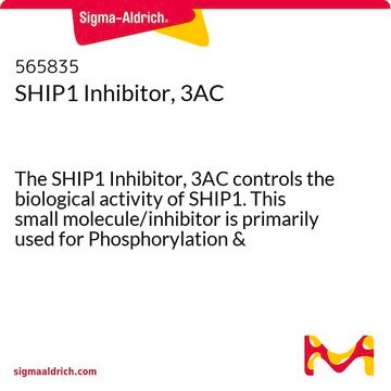 SHIP1 Inhibitor, 3AC The SHIP1 Inhibitor, 3AC controls the biological activity of SHIP1. This small molecule/inhibitor is primarily used for Phosphorylation &amp; Dephosphorylation applications.