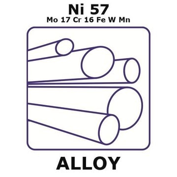 Hastelloy&#174; C276 - heat resisting alloy, Ni57Mo17Cr16FeWMn rod, 100mm x 12.7mm diameter