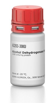 Alcohol Dehydrogenase from Saccharomyces cerevisiae powder, &#8805;300&#160;units/mg protein, mol wt ~141,000 (four subunits)