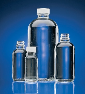 Wheaton narrow mouth bottles with caps capacity 4&#160;oz (125&#160;mL), amber, white polypropylene cap, PTFE flat liner