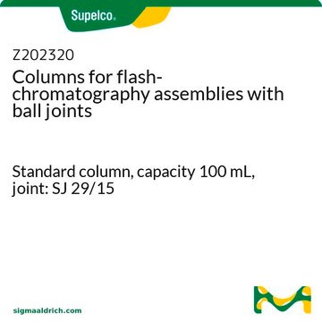 Columns for flash-chromatography assemblies with ball joints Standard column, capacity 100&#160;mL, joint: SJ 29/15