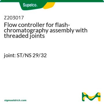 Flow controller for flash-chromatography assembly with threaded joints joint: ST/NS 29/32