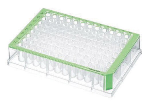 Eppendorf&#174; Deepwell Plate 96/500&#956;L sterile, volume 500&#160;&#956;L, green border with clear wells, pkg of 40&#160;plates (5 bags x 8 plates)