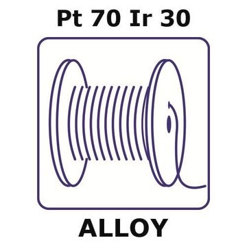 Platinum/Iridium wire, Pt70%/Ir30%, 0.5&#160;mm diameter, length 1 m, temper as drawn