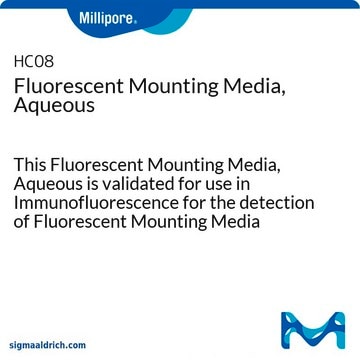 Fluorescent Mounting Media, Aqueous This Fluorescent Mounting Media, Aqueous is validated for use in Immunofluorescence for the detection of Fluorescent Mounting Media Aqueous.