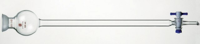 Synthware&#8482; chromatography column with reservoir, spherical joint and PTFE stopcock 100 mL, joint: ST/NS 35/20, I.D. × L 20.0&#160;mm × 305&#160;mm