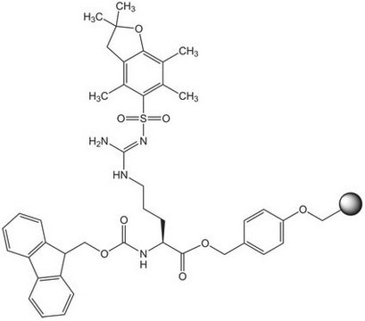 Fmoc-Arg(Pbf)-Wang resin LL (100-200 mesh) Novabiochem&#174;