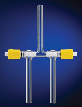 J.Young high-vacuum PTFE valve, three way stopcock size 10&#160;mm, side arm O.D. 13&#160;mm