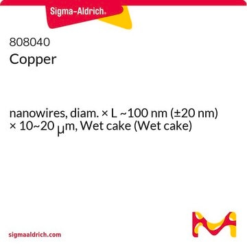 Copper nanowires, diam. × L ~100&#160;nm (±20&#160;nm) × 10~20&#160;&#956;m, Wet cake (Wet cake)