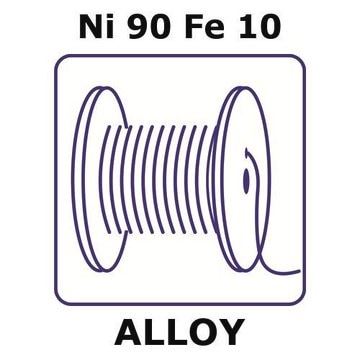 Nickel/Iron wire, Ni 90%/Fe 10%, 0.5&#160;mm diameter, length 0.2 m, temper as drawn