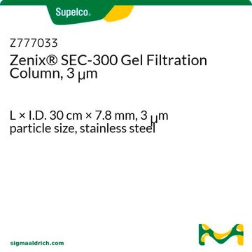 Zenix&#174; SEC-300 Gel Filtration Column, 3 &#956;m L × I.D. 30&#160;cm × 7.8&#160;mm, 3&#160;&#956;m particle size, stainless steel