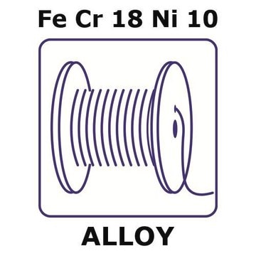 Stainless steel - AISI 304L alloy, Fe/Cr18/Ni10 1000mm wire, 0.3mm diameter, annealed, straight wire