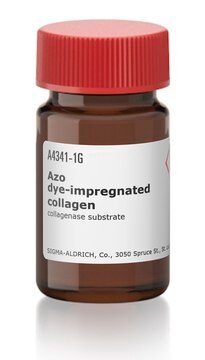 Azo dye-impregnated collagen collagenase substrate