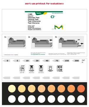 Chloride Test colorimetric, 5-300&#160;mg/L (Cl-), for use with MCOLORTEST&#174;