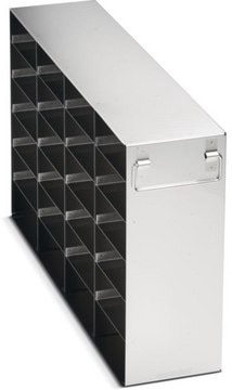 Eppendorf&#174; Side Access Stainless Steel Rack for CryoCube(R) F740 Upright Freezers including front and back handle for storage of 24 boxes up to 136x136x53 mm (2 inch boxes), 5-Compartment, external W × D × H (139&#160;mm) (569&#160;mm) (343&#160;mm)