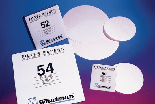 Whatman&#174; quantitative filter paper, hardened low-ash, Grade 50 circles, diam. 500&#160;mm, pack of 100