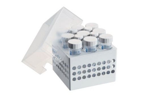 Storage Box for Eppendorf&#174; Tubes size 3 × 3, pack of 2 ×, Holds 9 x 50 mL tubes, Holds 4 x 15 mL tubes