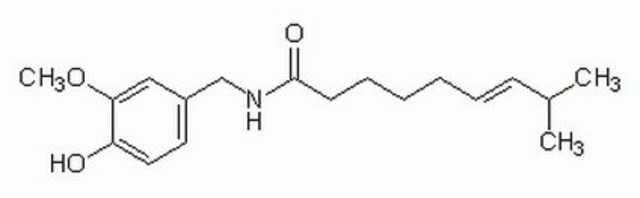 Capsaicin An active constituent of cayenne pepper with excitatory and desensitizing effects on a subset of primary afferent sensory neurons.