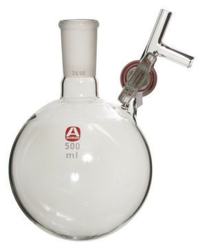 Aldrich&#174; round-bottom storage flask with stopcock-equipped septum-inlet with 2 mm glass stopcock, capacity 50&#160;mL, joint: ST/NS 14/20