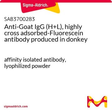 Anti-Goat IgG (H+L), highly cross adsorbed-Fluorescein antibody produced in donkey affinity isolated antibody, lyophilized powder