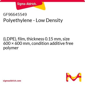 Polyethylene - Low Density (LDPE), film, thickness 0.15&#160;mm, size 600 × 600&#160;mm, condition additive free polymer