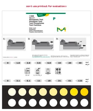 Phosphate Test colorimetric, 1.0-40&#160;mg/L (PO4-P), 3.1-123&#160;mg/L (PO43-), for use with MQUANT&#174;