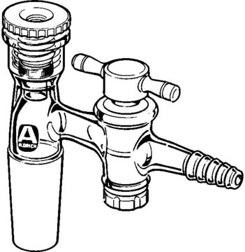 Tubing adapter with Torion&#8482; connection and stopcock O.D. 1/2&#160;in., PTFE stopcock, male joint: ST/NS 24/40