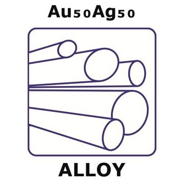 Gold/Silver rod, Au 50%/Ag 50% (Atomic %), 3.0&#160;mm diameter, length 25 mm, temper as drawn