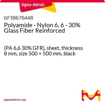 Polyamide - Nylon 6, 6 - 30% Glass Fiber Reinforced (PA 6,6 30% GFR), sheet, thickness 8&#160;mm, size 500 × 500&#160;mm, black