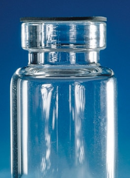 Vials, crimp top, for Thin Seal volume 20&#160;mL, clear glass (Thin seal vial for SPME), O.D. × H 22.5&#160;mm × 75.5&#160;mm, pkg of 100&#160;ea