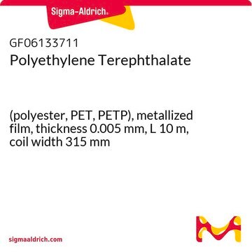 Polyethylene Terephthalate (polyester, PET, PETP), metallized film, thickness 0.005&#160;mm, L 10&#160;m, coil width 315&#160;mm