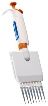 Pearl&#8482; Pipette adjustable, volume 5-50&#160;&#956;L, orange, 8-channel